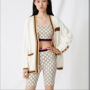 Maje 3/4 Biker Cycling Short w/ Allover Monogram Small Seen on TV